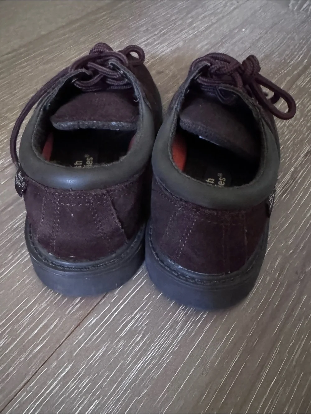 Hush Puppies Boys Brown Shoes Leather Lace Up School Uniform Non Marking Sz 12M